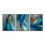 «Yellow Blue Wave» rythmique rivière - ensemble d'art mural sur toile encadré côtier de 3-129013559-129013554