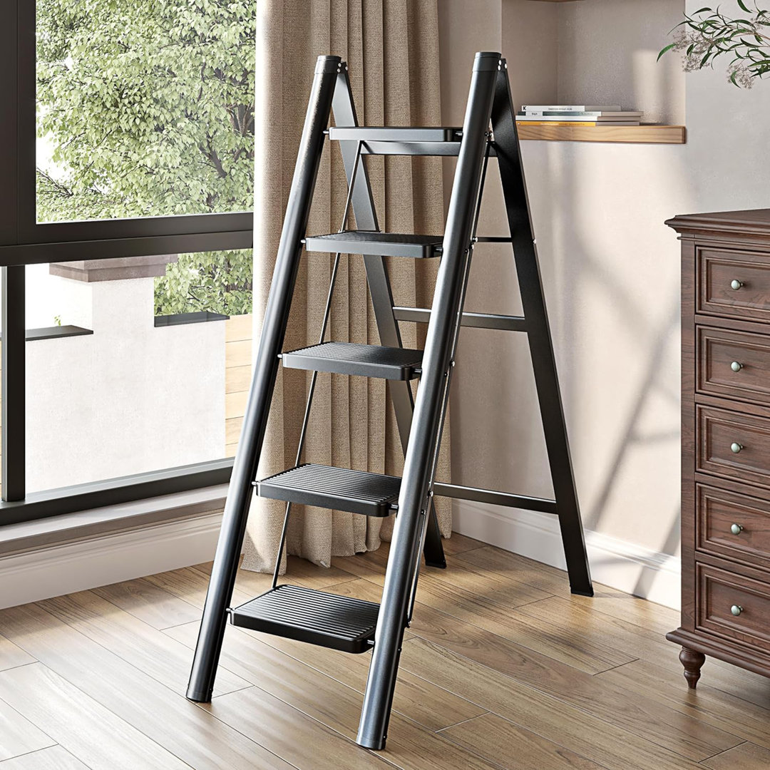 5 - Step Iron Lightweight Folding Step Ladder