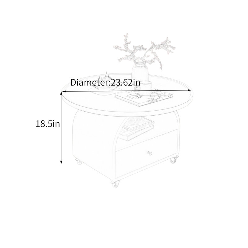 Table basse en bois massif, Blanc, H 18,5 po x L 23,62 po x l 23,62 po