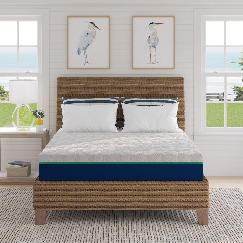 Matelas hybride Nautica: couche de mousse de latex confortable avec base à ressorts enveloppés, Lit double, 12"