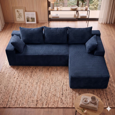 94.5" Modular Sectional Sofa with Reversible L-Shape Chaise, Deep Seat Couch for Living Room
