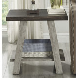 Two-Tone Wood Shelf End Table