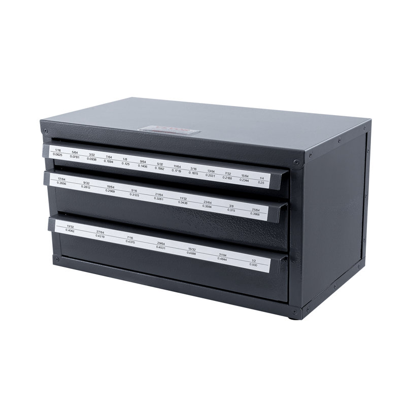 Armoire-distributeur à perceuse, armoire de rangement à trois tiroirs pour 1/16 po à 1/2 po