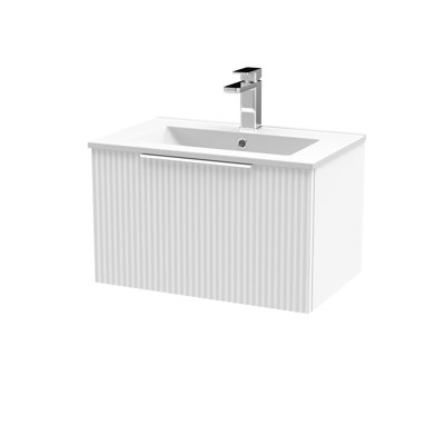 Fluted 605mm Wall Hung Single Vanity