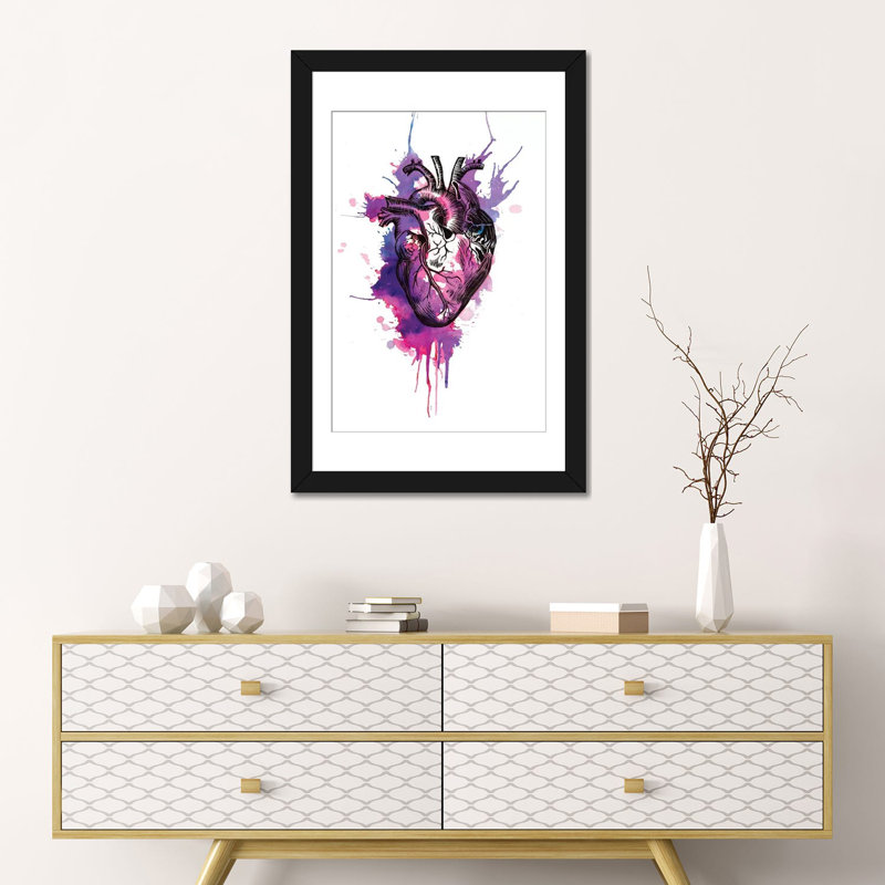 « tell histoire coeur i », impression sur toile, H 26 po x l 18 po x P 1,5 po, Papier d'art encadré noir