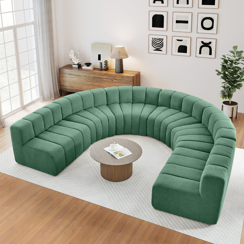 Très grand canapé en forme de U, Green