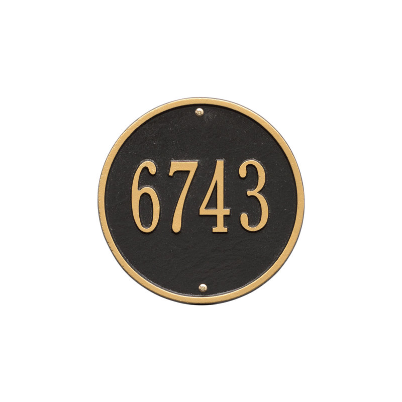 1-Line Wall Address Plaque, Black and Gold, Yes