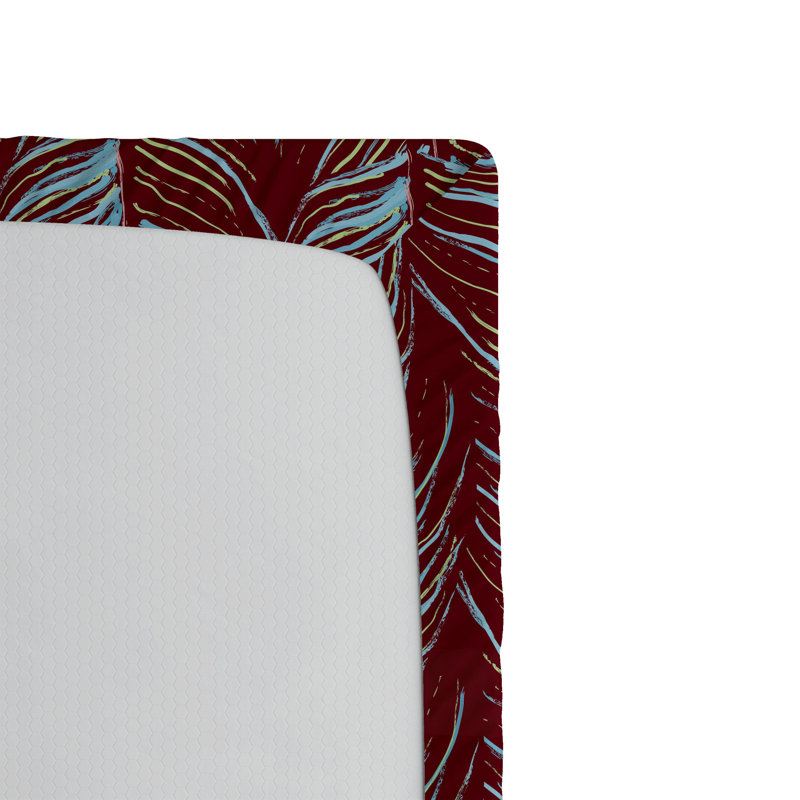 Drap-housse Ambesonne, Cannelle, turquoise, vert lime / floral, Drap-housse de taille double