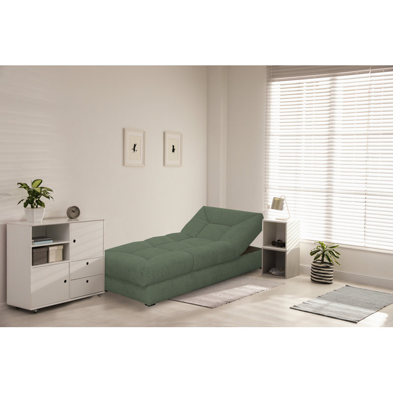 Upholstered Chaise Lounge, Green