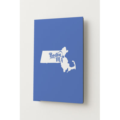 Home Sweet Boston — Massachusetts State Silhouette — Portrait Metal Wall Art