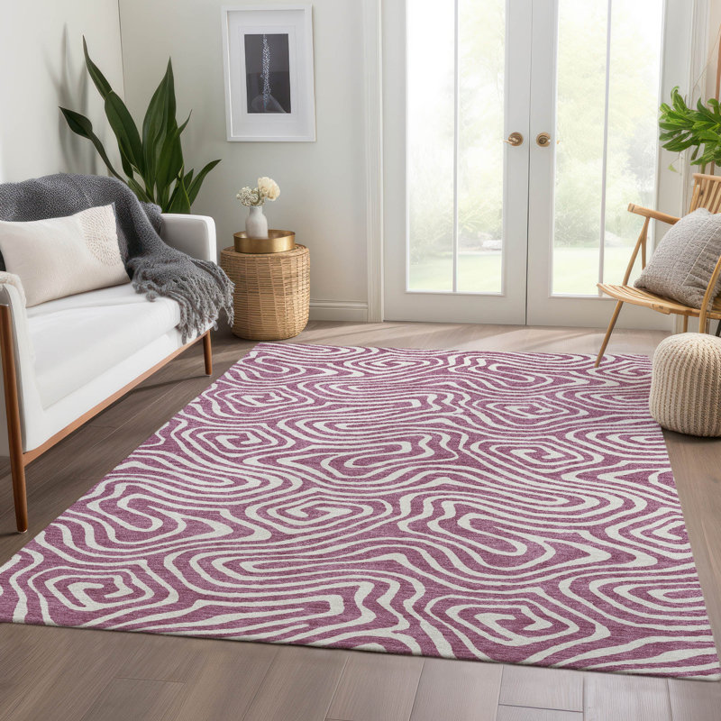Premium Machine Washable Guada AMF1020 Swirls Rug, Rectangle 2'6" x 3'10"