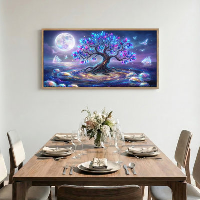 «Moonlit Tree», reproduction d'art sur toile encadrée de 1 x 58 po x 28 po