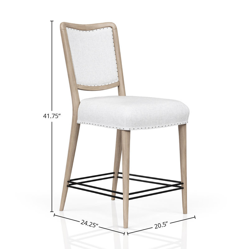 De 2 tabourets de comptoir de couleur sable - siège rembourré pour tabourets en bois massif et à hauteur de couleur Web Comfort, couleur, avec assise
