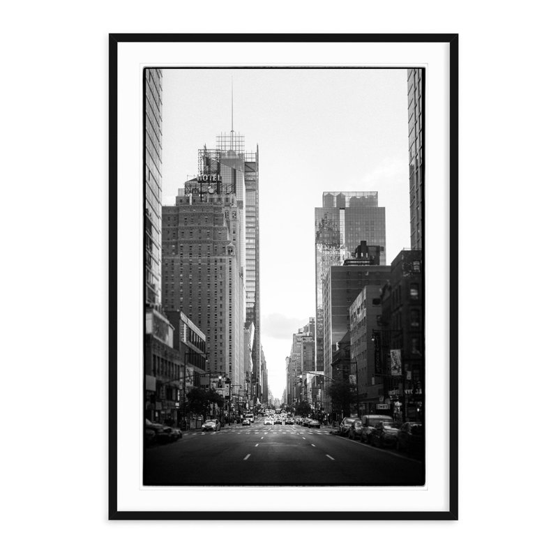 Midtown, New York City - Picture Frame Photograph on Paper , 31.5" H x 22.5" W, Black Framed
