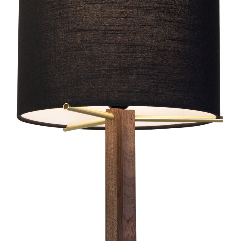 Nauta LED Table Lamp, Dark Stained Walnut, Black Amaretto, Brushed Brass