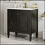 Meuble-lavabo de style rétro 30 po avec lavabo, deux portes, charnières à fermeture douce et tablette réglable pour un rangement élégant-339031320-339031316