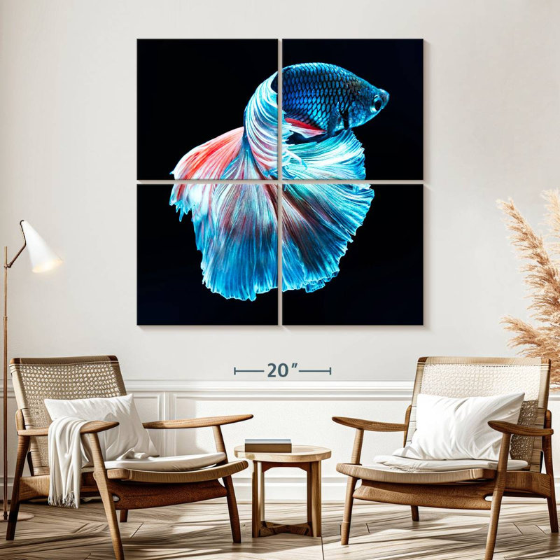 Brampt Glowing Blue Betta Fish, 57" H x 57" W