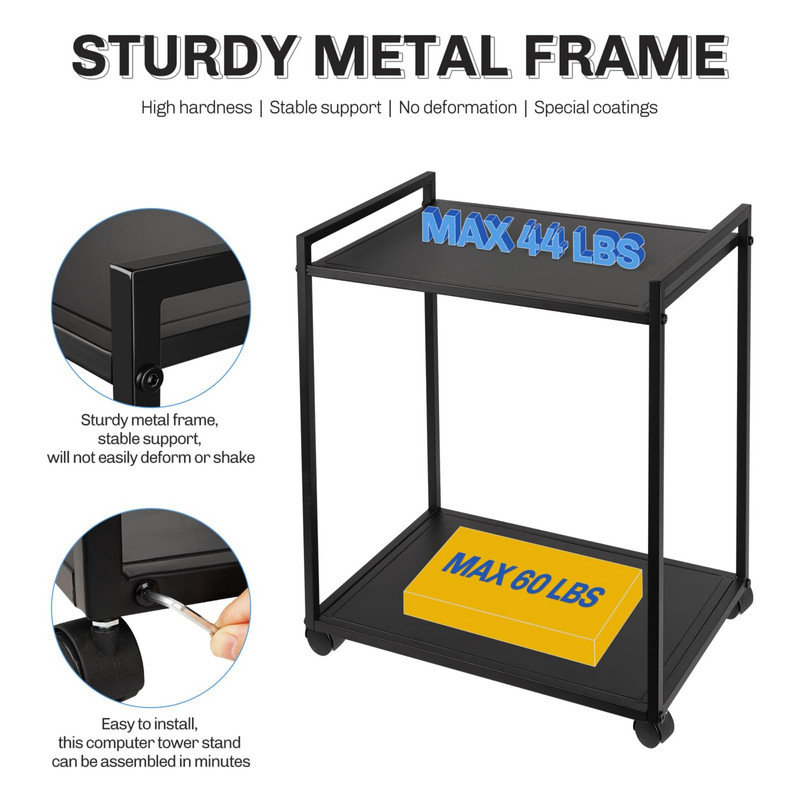 63cm H x 57cm W CPU Holder with Wheels