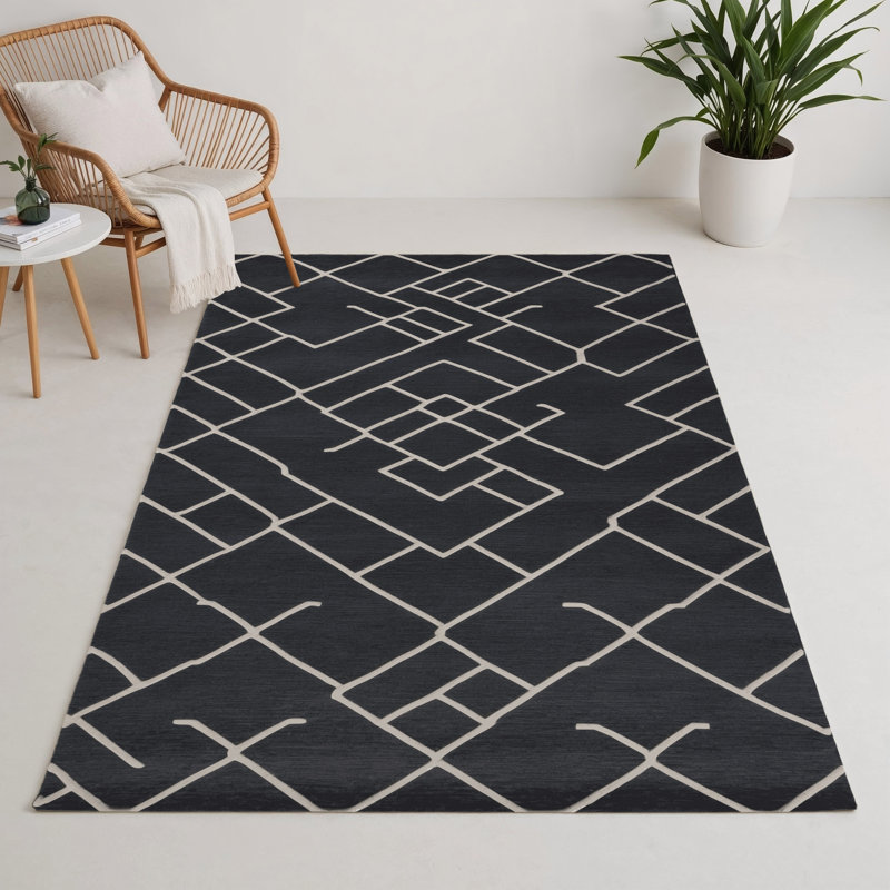 Tapis gris intérieur et extérieur Trellis, Rectangle 9 pi x 12 pi