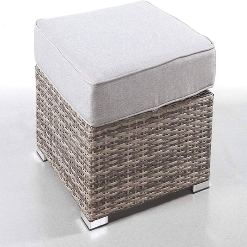 Repose-pieds d'extérieur avec coussin entièrement assemblé
