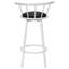 De 2 tabourets de bar contemporains, pivotant, métal gris, coussin de siège en similicuir noir, pivotant, hauteur, structure en métal, moderne