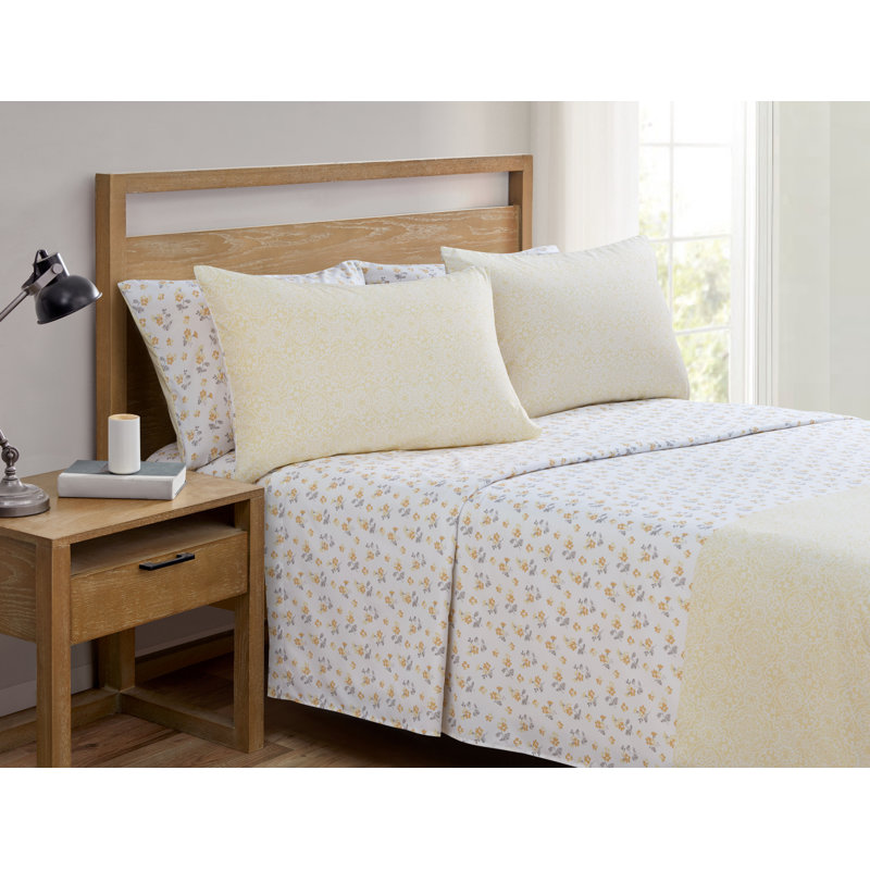Dainty Floral Yellow Sheet Set, Full Sheet Set + 4 Additional pieces