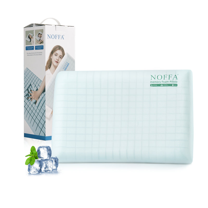 Standard Size Cooling Gel Memory Foam Bread Pillow - Plush and Supportive, Removable Washable Cover for All Sleepers