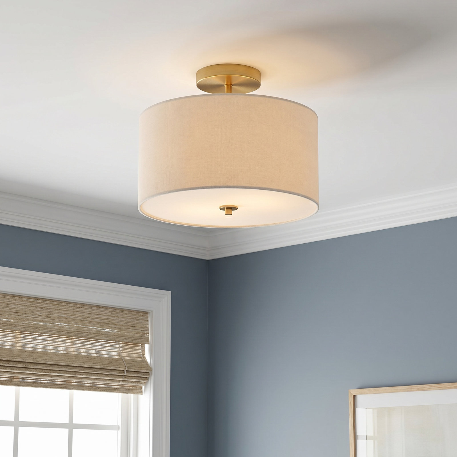 Finley Single Light Solid Brass Flush Mount