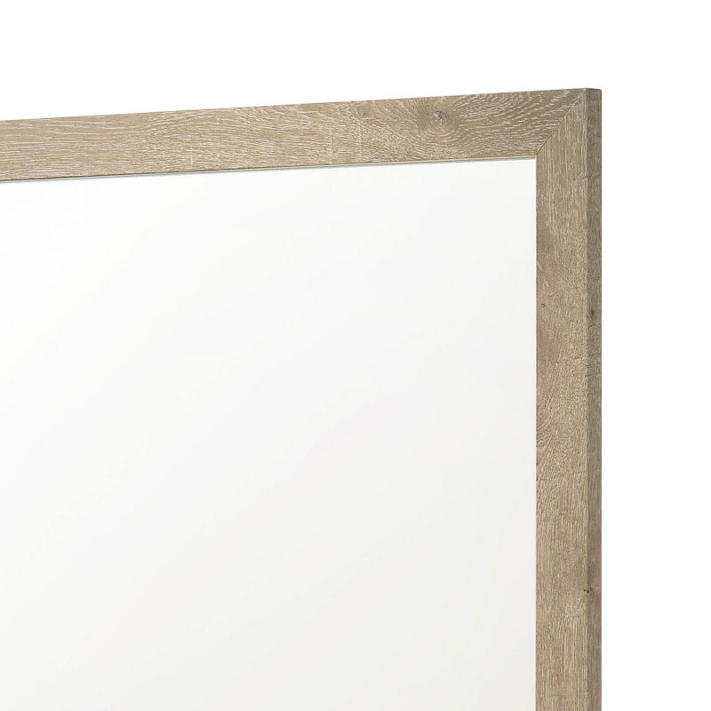 Miroir de coiffeuse Tyna, cadre épais, chêne brun vieilli, 101,6 cm (40 po)