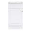 Meuble-lavabo blanc de 18 po avec lavabo en céramique, tablette réglable et porte à fermeture en douceur pour un rangement efficace