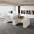 Okeysen Modular 4 Person Multi-Height Benching Workstation System with Storage & Outlets-128929851