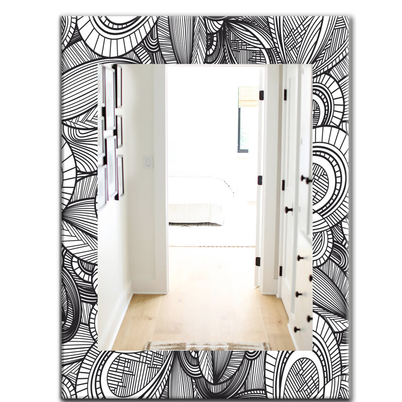 Miroir de salle de bain/meuble-lavabo à feuilles géométriques, H 39,4 po x l 29,5 po