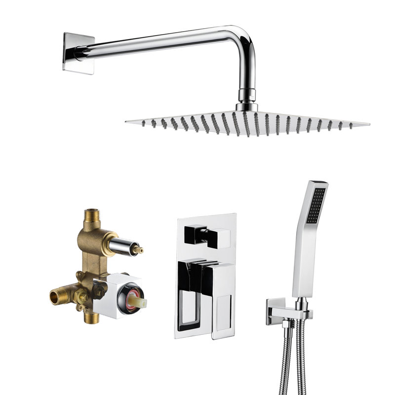 Complete Shower System with Rough in-Valve, Chrome
