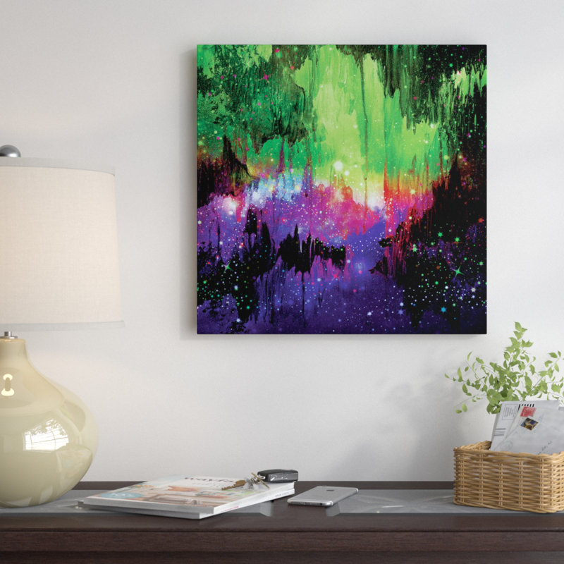 «Castles in the Mist IV», reproduction d'art sur toile tendue, H 37 po x l 37 po x P 1,5 po, Toile encadrée noire