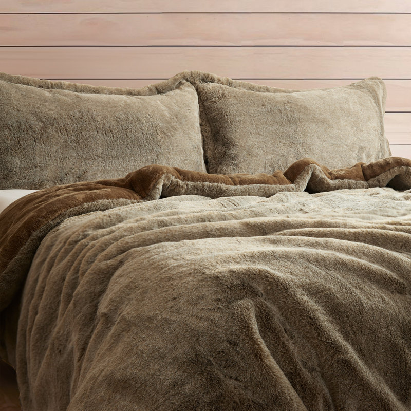 Ensemble d'édredon surdimensionné Coma, Brun, Édredon simple extra long + 1 taie décorative st
