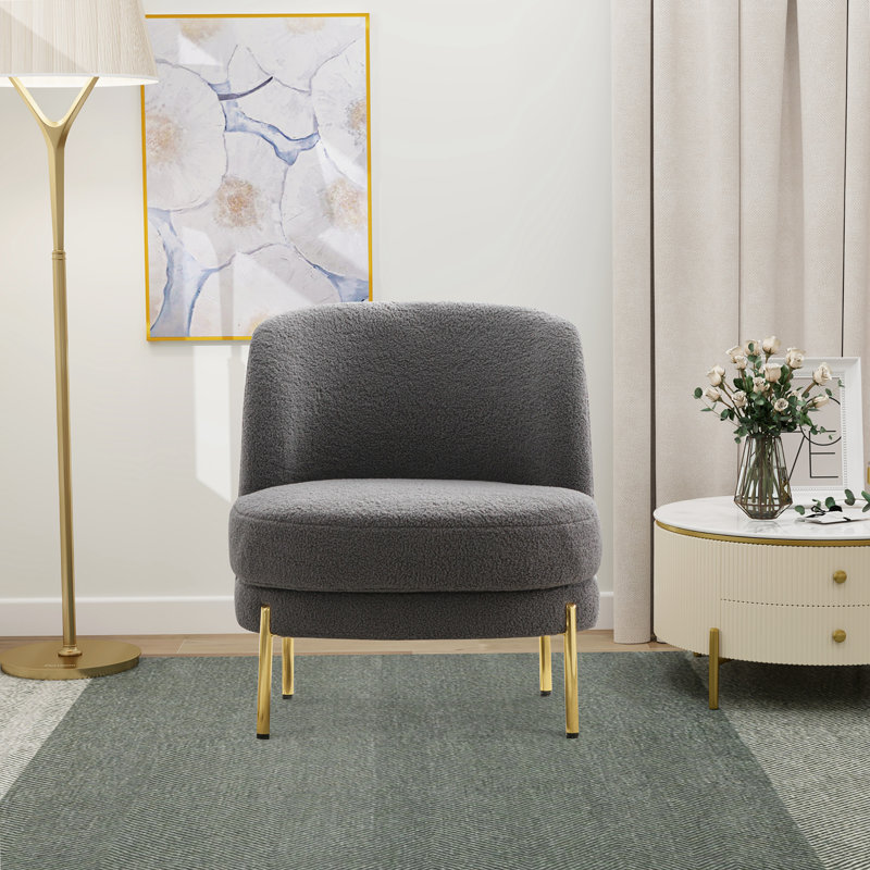 Chaise d'appoint rembourrée, Boucle gris