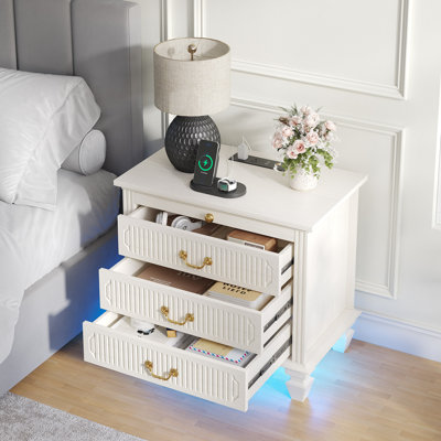65cm W Manufactured Wood Bedside Table