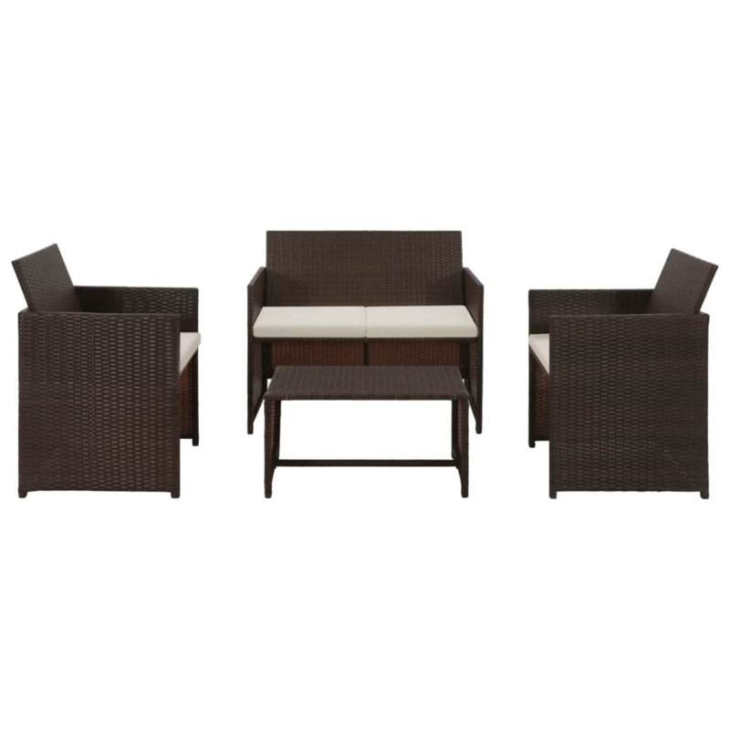 Athlone 4 Piece Deep seating with Cushions, Brown