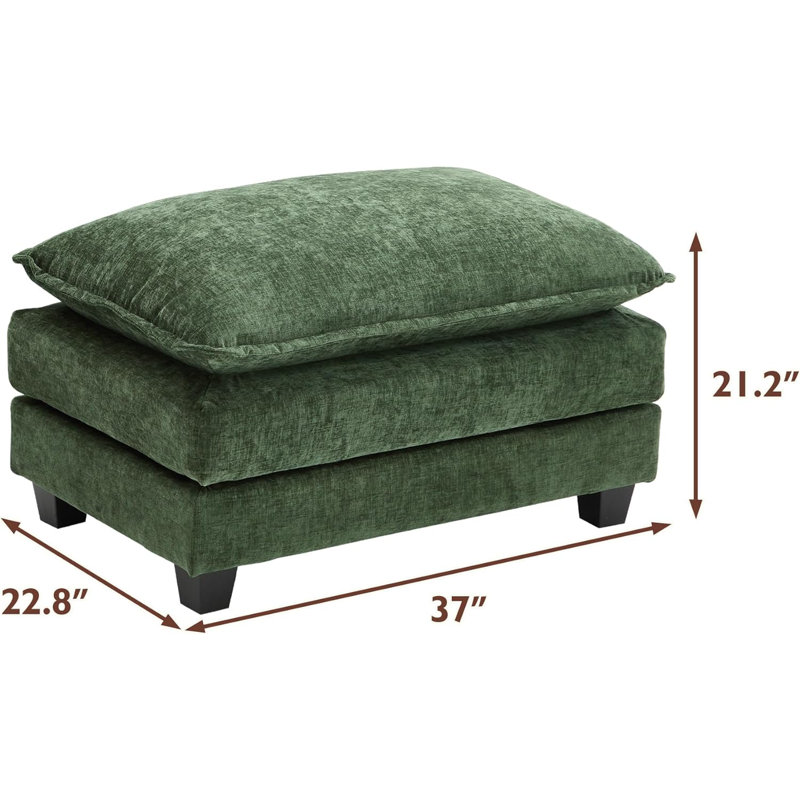 Repose-pieds George Chenille, Vert
