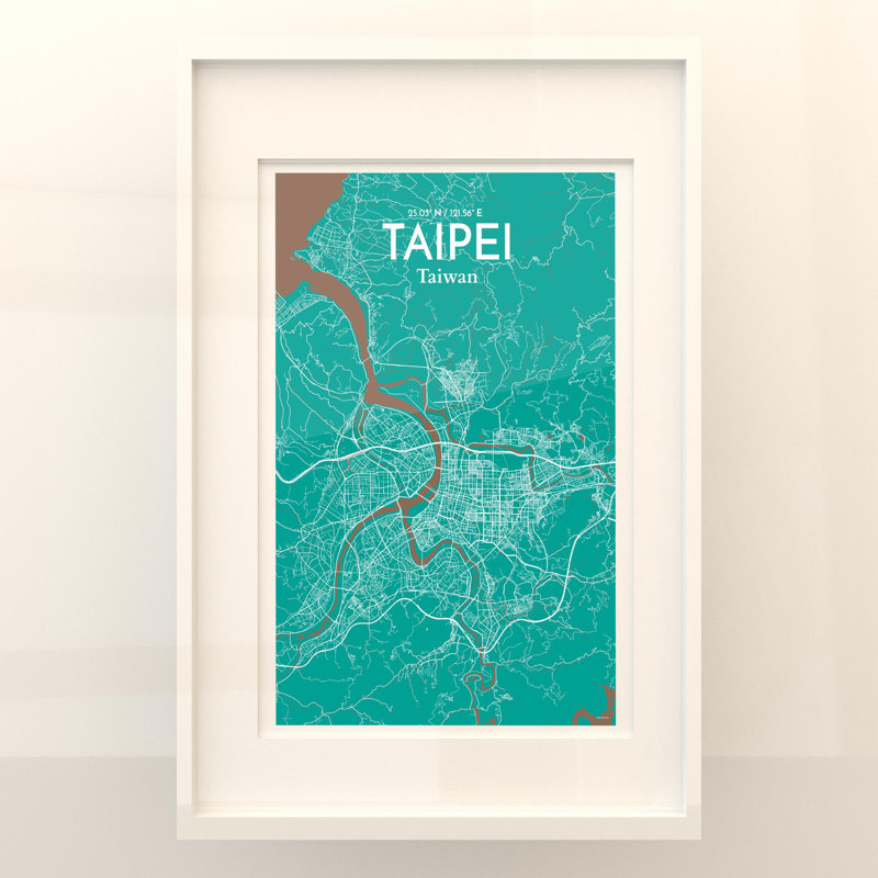 Taipei City Map In Nature - No Frame Print, 36cm H x 24cm W x 0.05cm D