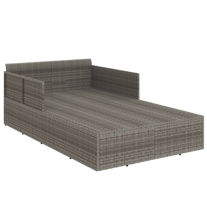 Learon 46.5'' Wide Rectangle Patio Daybed with Cushions, Dark Gray, Gray