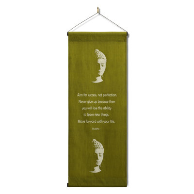 Inspirational Wall Decor "Buddha - Aim For Success" Banner, Inspiring Quote Hanging Scroll, Affirmation Motivational Uplifting , Thought Tapestry