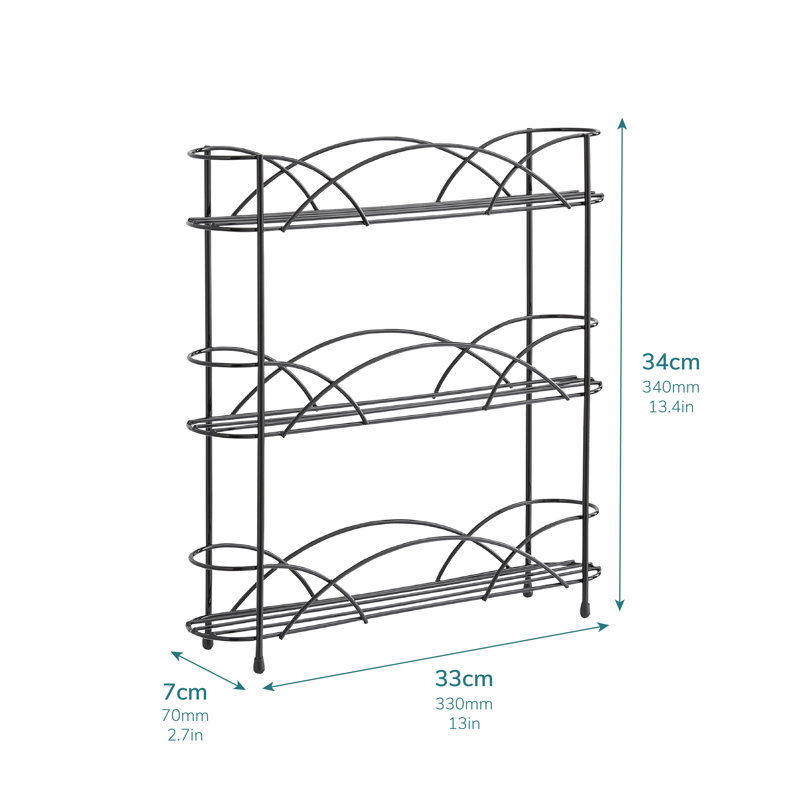 Freestanding Spice Rack, Black