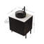 Meuble-lavabo moderne de 24 pouces avec lavabo, lavabo en verre élégant et rangement spacieux pour les intérieurs contemporains