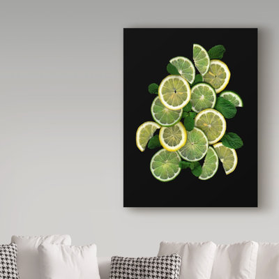 Dosta 'Lemons Limes and Mint' Graphic Art Print on Wrapped Canvas