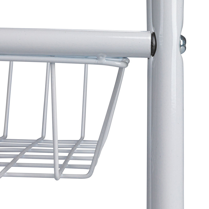 3 Basket Storage Cart, White