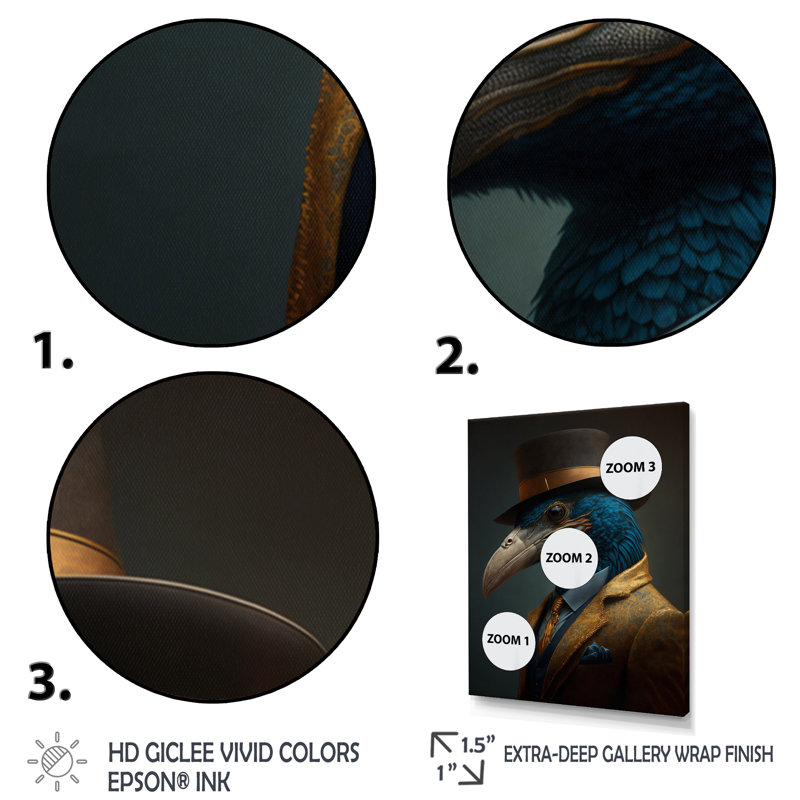 Mafia Eagle - Impression sur toile, Toile tendue, H 20 po x l 12 po x P 1 po
