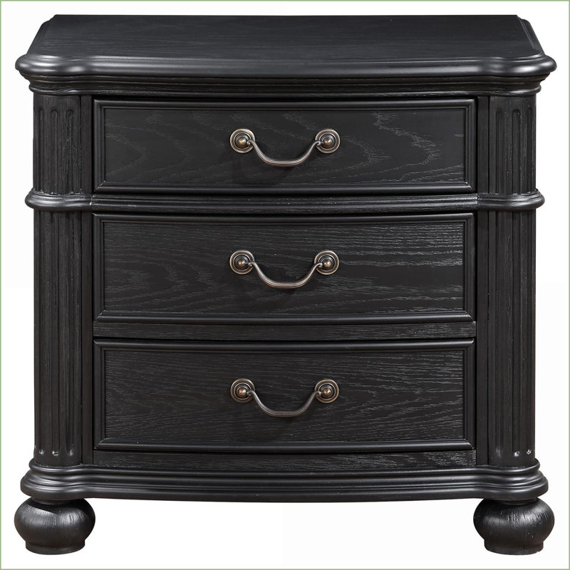 Table de chevet 3 tiroirs Traditional, Gris