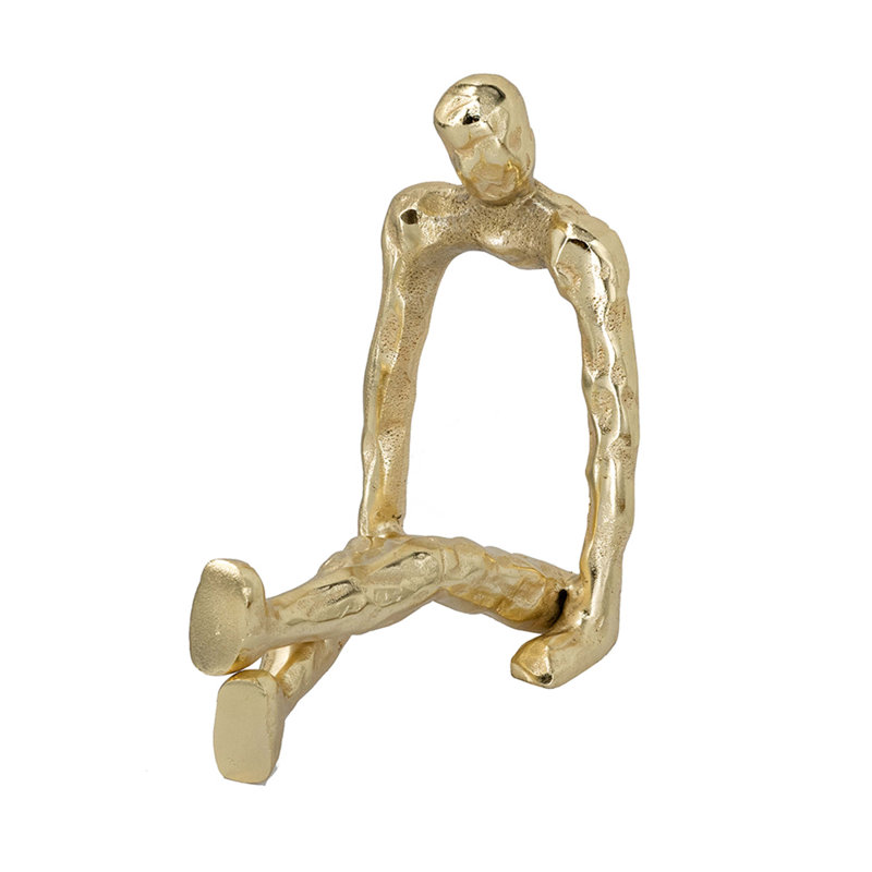 Abstract Aluminum Human Figurine, Gold