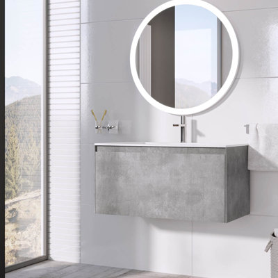 900mm Single Bathroom Vanity with Integrated Polyglomerate Basin